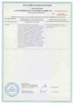 2017.05.31 Кашира - Химтраст. Приложение к сертификату пенополиуретановые утеплители на основе напыляемого компонента. ТУ 2254-021